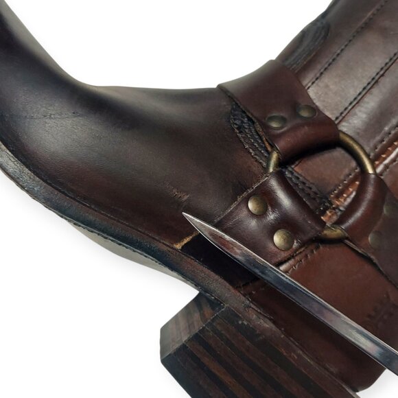 Frye 150th Anniversary Harness Flag Americana Short Boot Brown  Made in USA SZ 8 - Picture 4 of 10